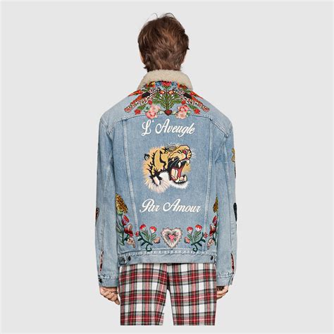 gucci denim jacket replica india|gucci denim jacket outlet.